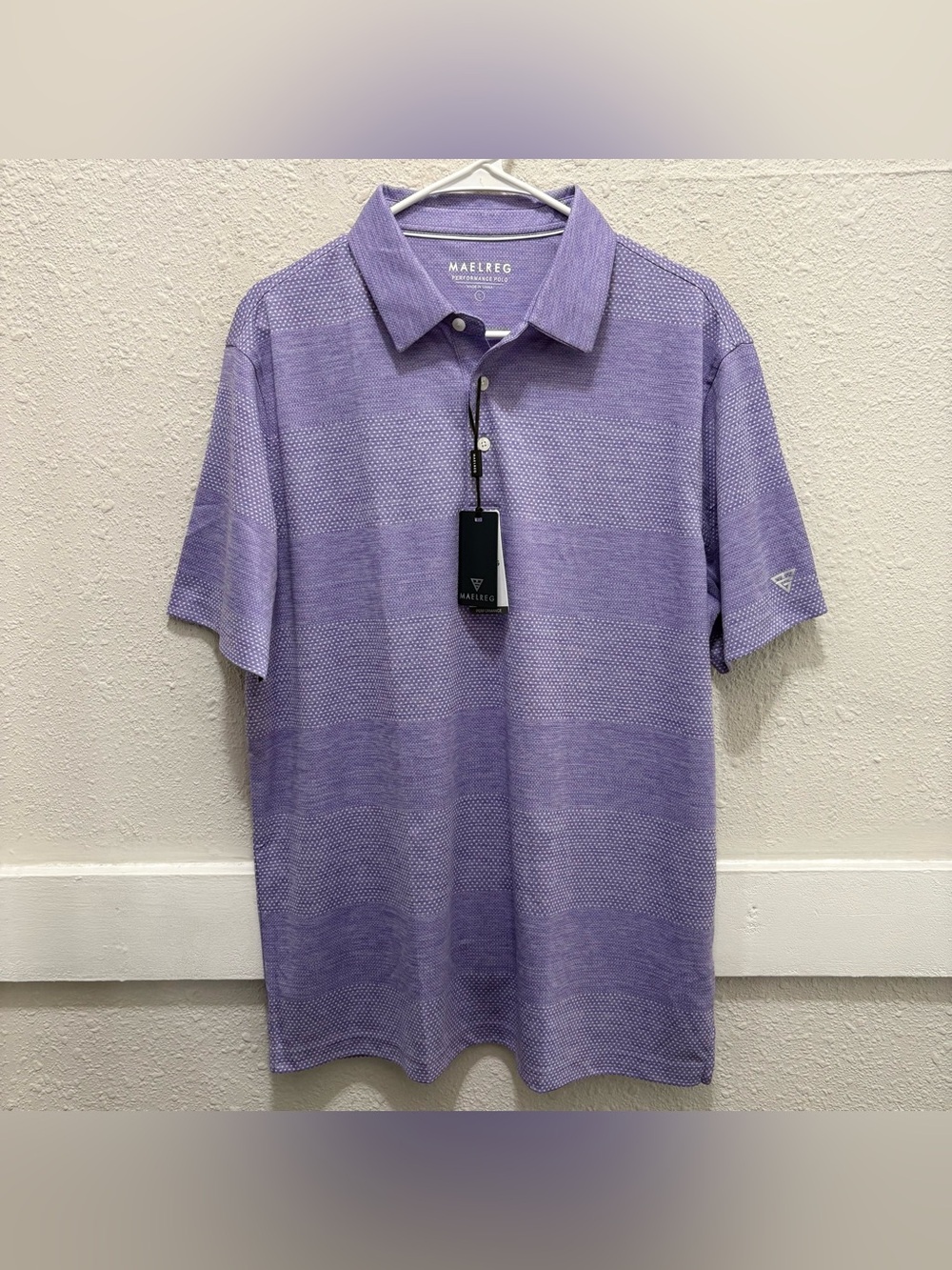 MAELREG Men's Performance Polo in Purple Heather NWT Large